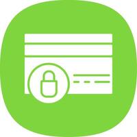 Locked Card Glyph Curve Icon Design vector