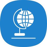 Globe Glyph Curve Icon Design vector