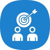 Business Targeting Glyph Curve Icon Design vector