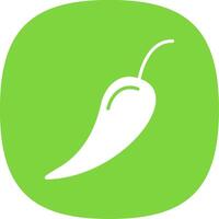 Chilli Glyph Curve Icon Design vector
