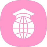 Study Abroad Glyph Curve Icon Design vector