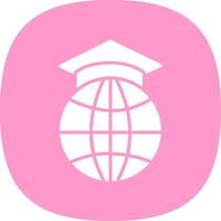 Study Abroad Glyph Curve Icon Design vector