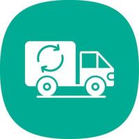 Garbage Truck Glyph Curve Icon Design vector