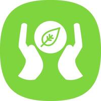 Go Green Glyph Curve Icon Design vector