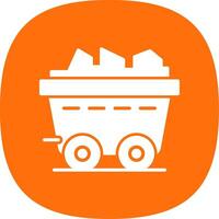 Coal Glyph Curve Icon Design vector