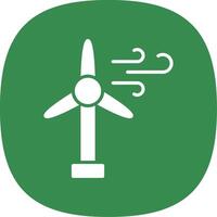 Wind Turbine Glyph Curve Icon Design vector