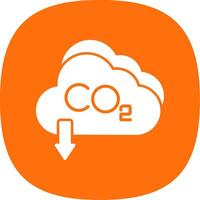 co2 glifo curva icono diseño vector