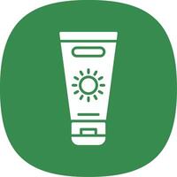 Sun Cream Glyph Curve Icon Design vector