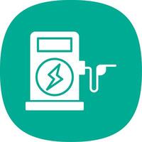 Eco Fuel Glyph Curve Icon Design vector