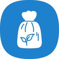 Bio Garbage Bag Glyph Curve Icon Design vector