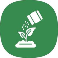 Fertilize The Plants Glyph Curve Icon Design vector