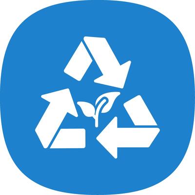 Recycling Glyph Curve Icon Design