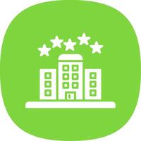 5 Stars Hotel Glyph Curve Icon Design vector