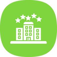 5 Stars Hotel Glyph Curve Icon Design vector