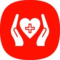 Heart Care Glyph Curve Icon Design vector