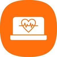 Electrocardiography Glyph Curve Icon Design vector