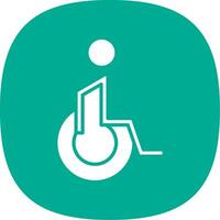 Handicaped Patient Glyph Curve Icon Design vector