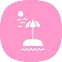 Beach Glyph Curve Icon Design vector