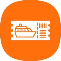 Cruise Ticket Glyph Curve Icon Design vector