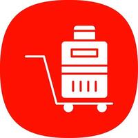 Luggage Trolley Glyph Curve Icon Design vector