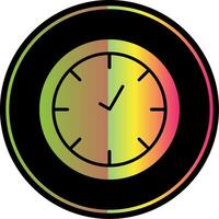 reloj glifo debido color icono diseño vector