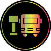 Bus Station Glyph Due Color Icon Design vector