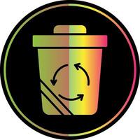 Recycle Bin Glyph Due Color Icon Design vector