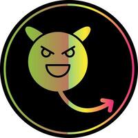 Evil Glyph Due Color Icon Design vector