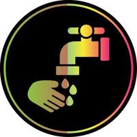 Washing Hands Glyph Due Color Icon Design vector