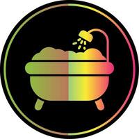 Bathtub Glyph Due Color Icon Design vector