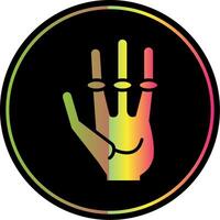extraterrestre mano glifo debido color icono diseño vector
