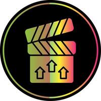 Clapperboard Glyph Due Color Icon Design vector