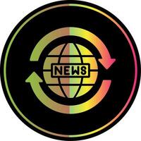 News Report Glyph Due Color Icon Design vector