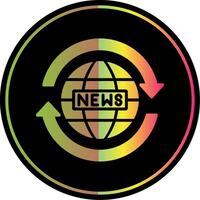 News Report Glyph Due Color Icon Design vector