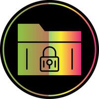 Secure Folder Glyph Due Color Icon Design vector