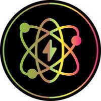 atómico energía glifo debido color icono diseño vector