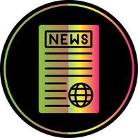 News Report Glyph Due Color Icon Design vector