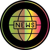 World News Glyph Due Color Icon Design vector