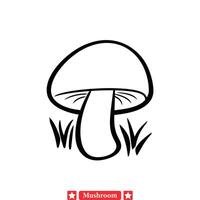 Mystical Mushroom Masterpiece Detailed Silhouettes for Artistic Marvels vector