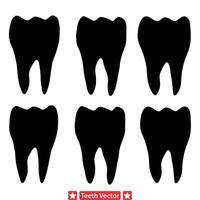dental preguntarse diente silueta serie para creativo proyectos vector