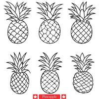 Exotic Essence Captivating Pineapple Silhouette Symbolizing Tropical Beauty vector