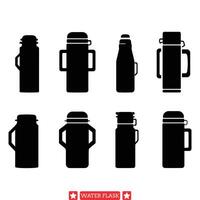 Thirsty for Adventure Explore Our Water Flask Silhouette Collection vector