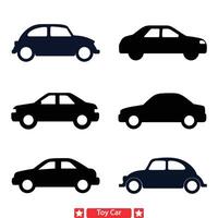 Speedy Toy Cars Dynamic Silhouettes for Exciting Graphics vector