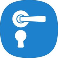 Door Handle Glyph Curve Icon Design vector