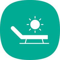 Sunbathing Glyph Curve Icon Design vector