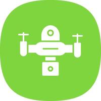 Drone Glyph Curve Icon Design vector