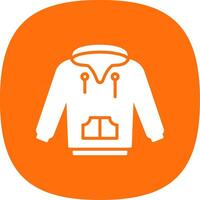 Hoodie Glyph Curve Icon Design vector