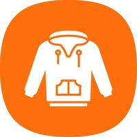 Hoodie Glyph Curve Icon Design vector