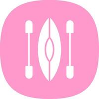 Kayak Glyph Curve Icon Design vector