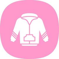 Hoodie Glyph Curve Icon Design vector